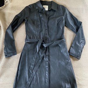 Abercrombie Faux Leather Shirt Dress XS
